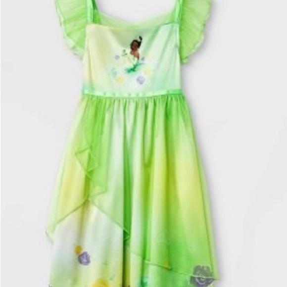 NWT-DISNEY-PRINCESS TIANA NIGHTGOWN & JEWELRY-SIZE 2T - Picture 2 of 7